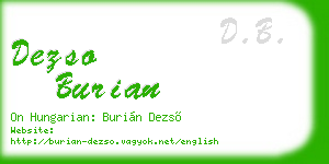 dezso burian business card